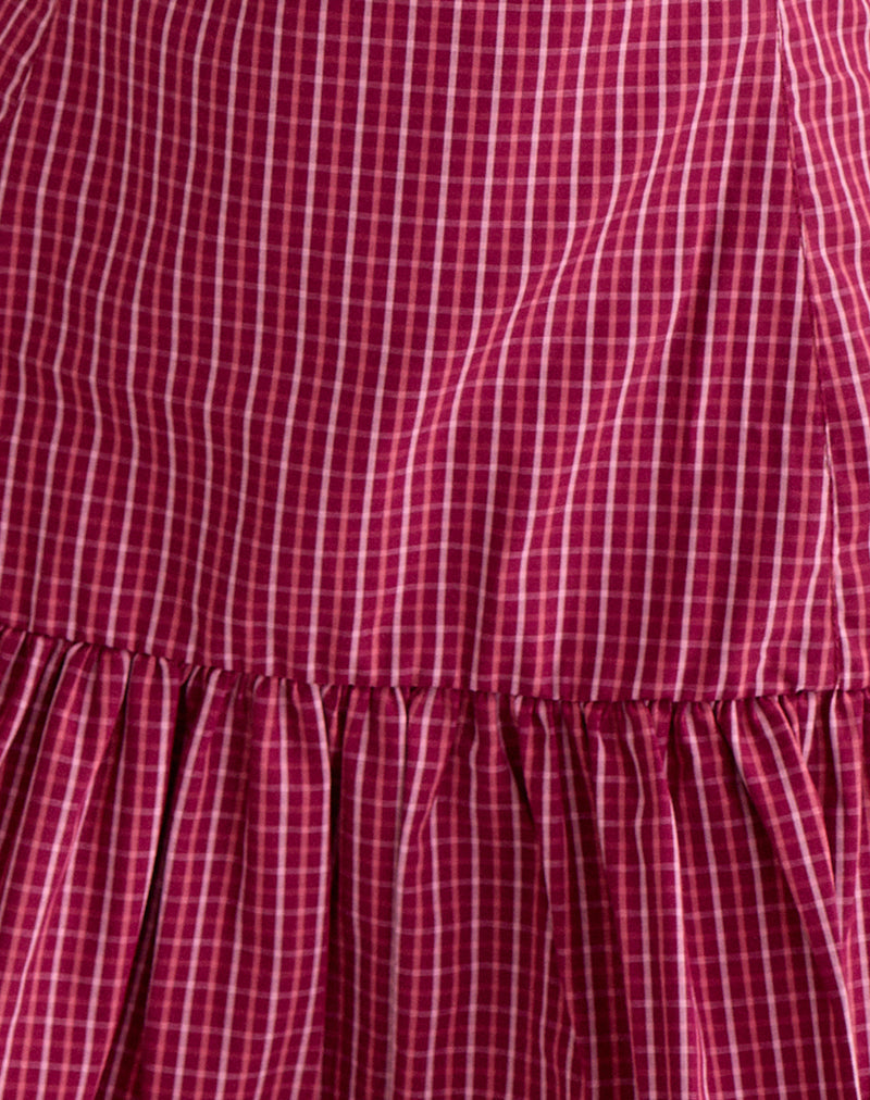 Maelah Dress in Raspberry Shadow Check