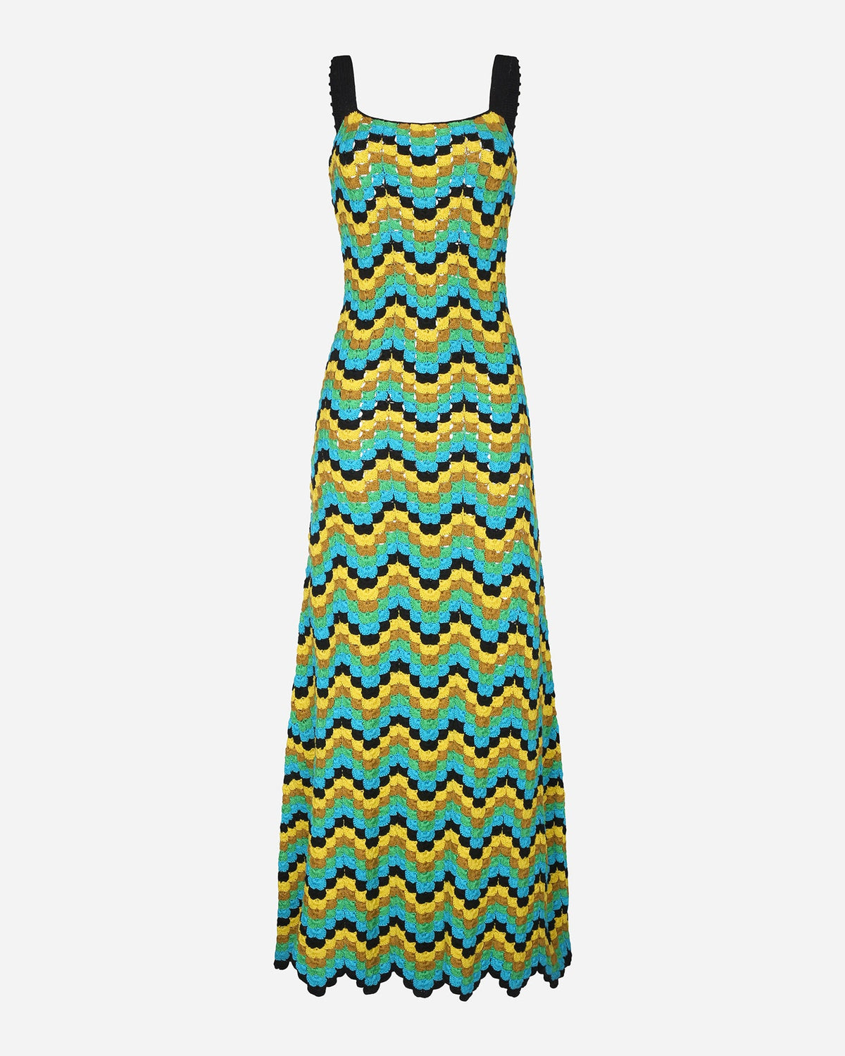 Marea Crochet Maxi Dress | Green - Navy