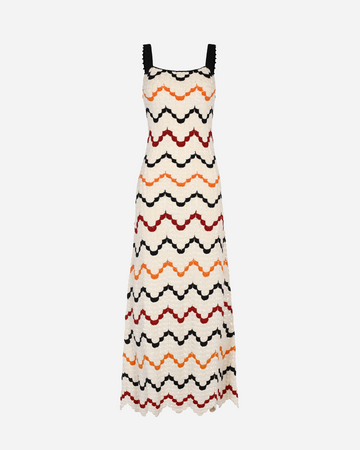 Marea Crochet Maxi Dress | Ivory - Multi