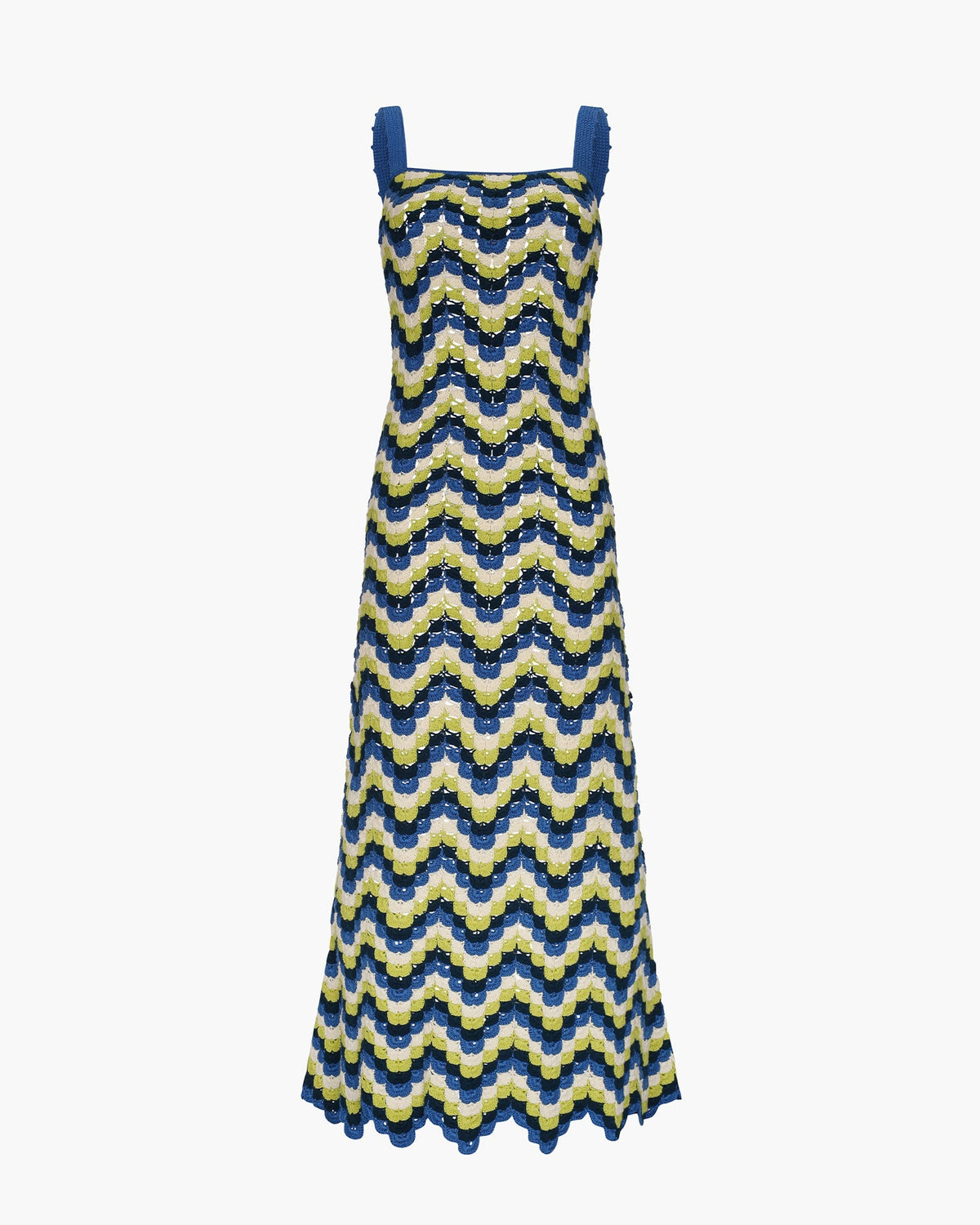Marea Crochet Maxi Dress | Blues - Lime Green