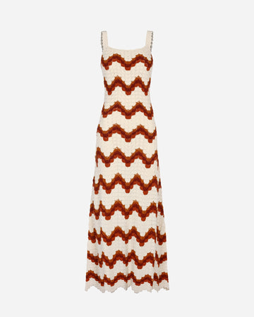 Marea Maxi Dress | Ivory - Tobacco