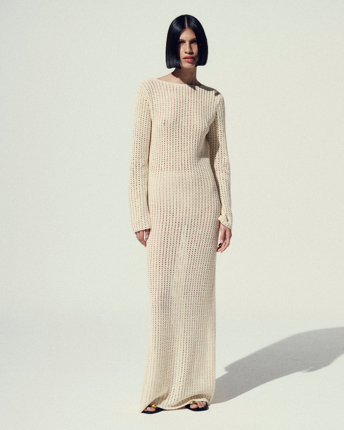 Misha Crochet Maxi Dress  | Ivory