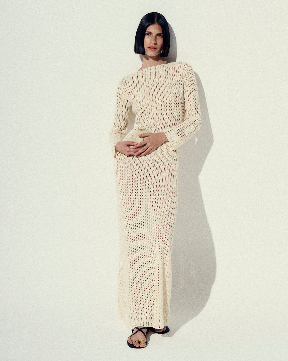 Misha Crochet Maxi Dress  | Ivory