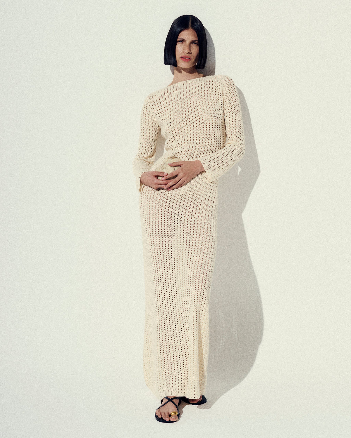 Misha Crochet Maxi Dress  | Ivory