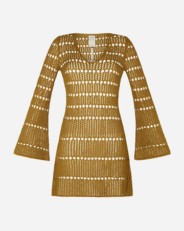 Mishi Knitted Mini Dress | Golden