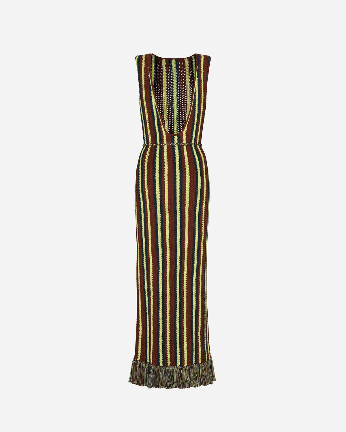 Misti Sleeveless Midi Dress | Matcha/ Brown