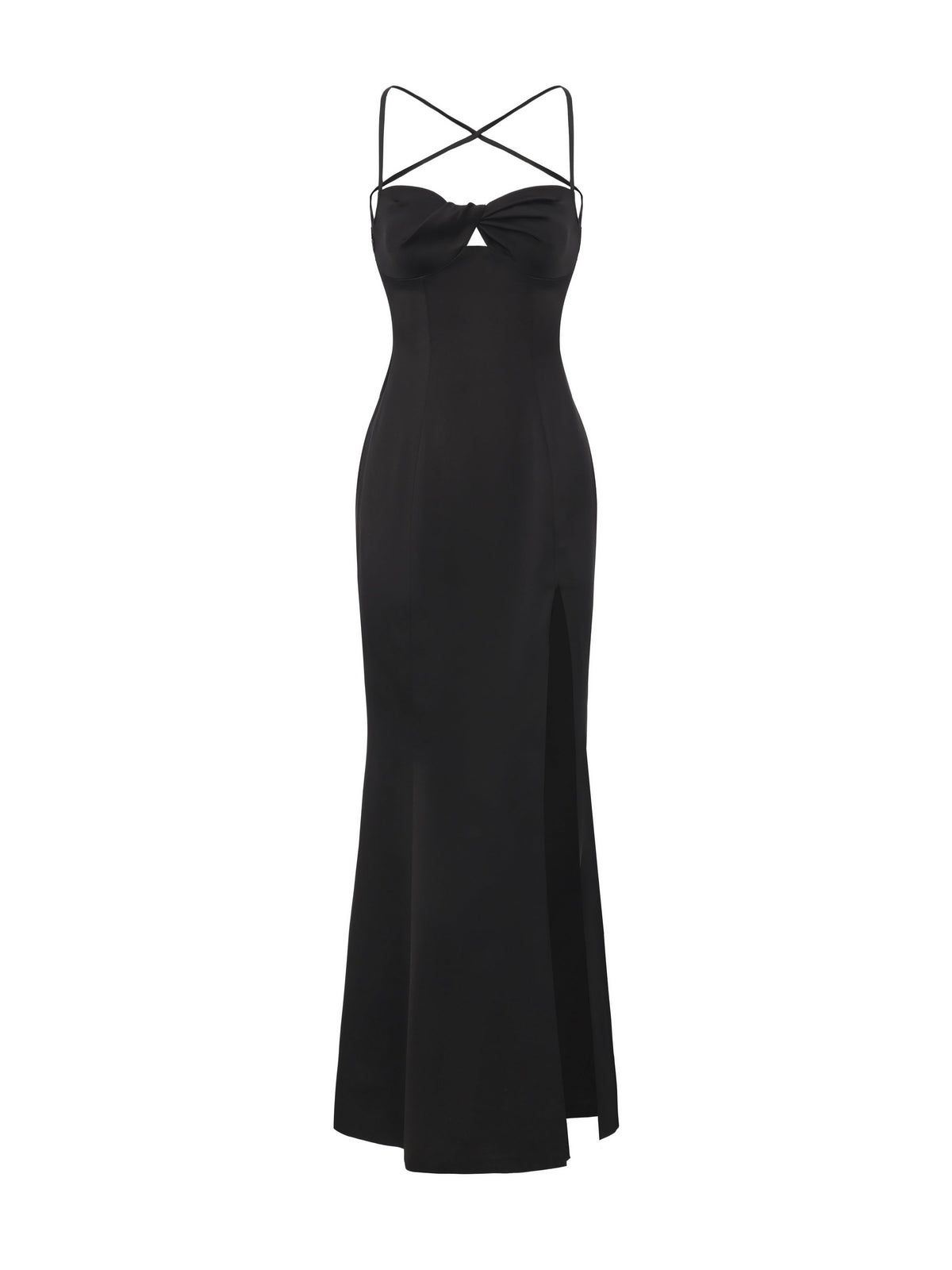 Brielle Twist-Front Black Dress