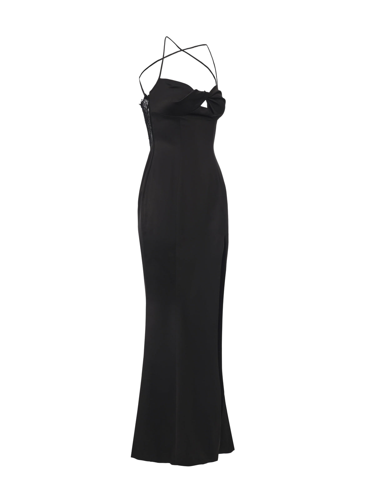 Brielle Twist-Front Black Dress
