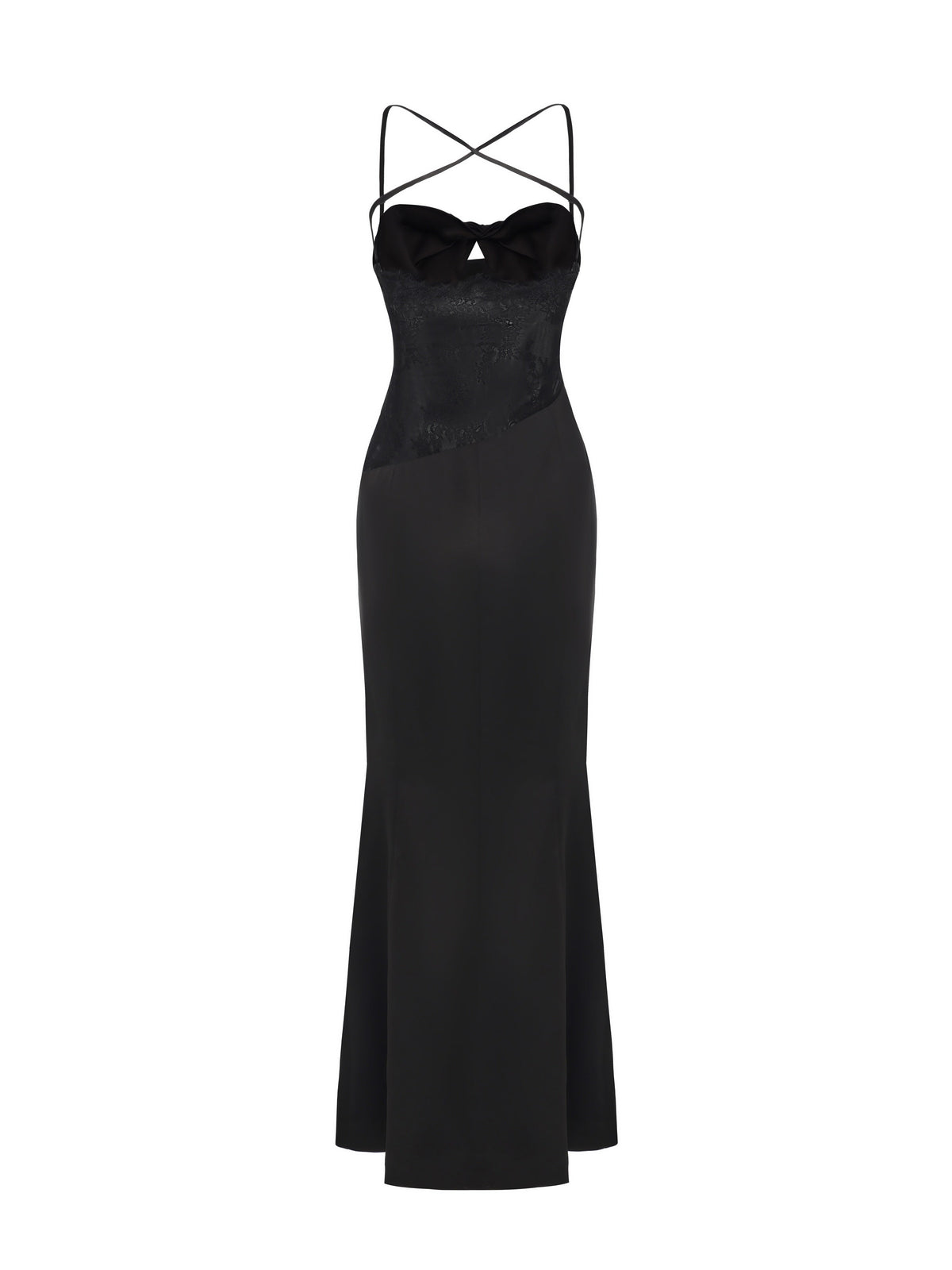 Brielle Twist-Front Black Dress