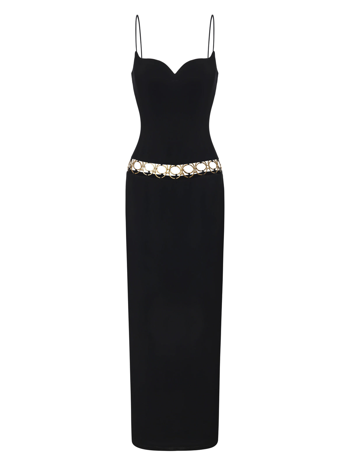 Luciana Ring-Cutout Black Dress