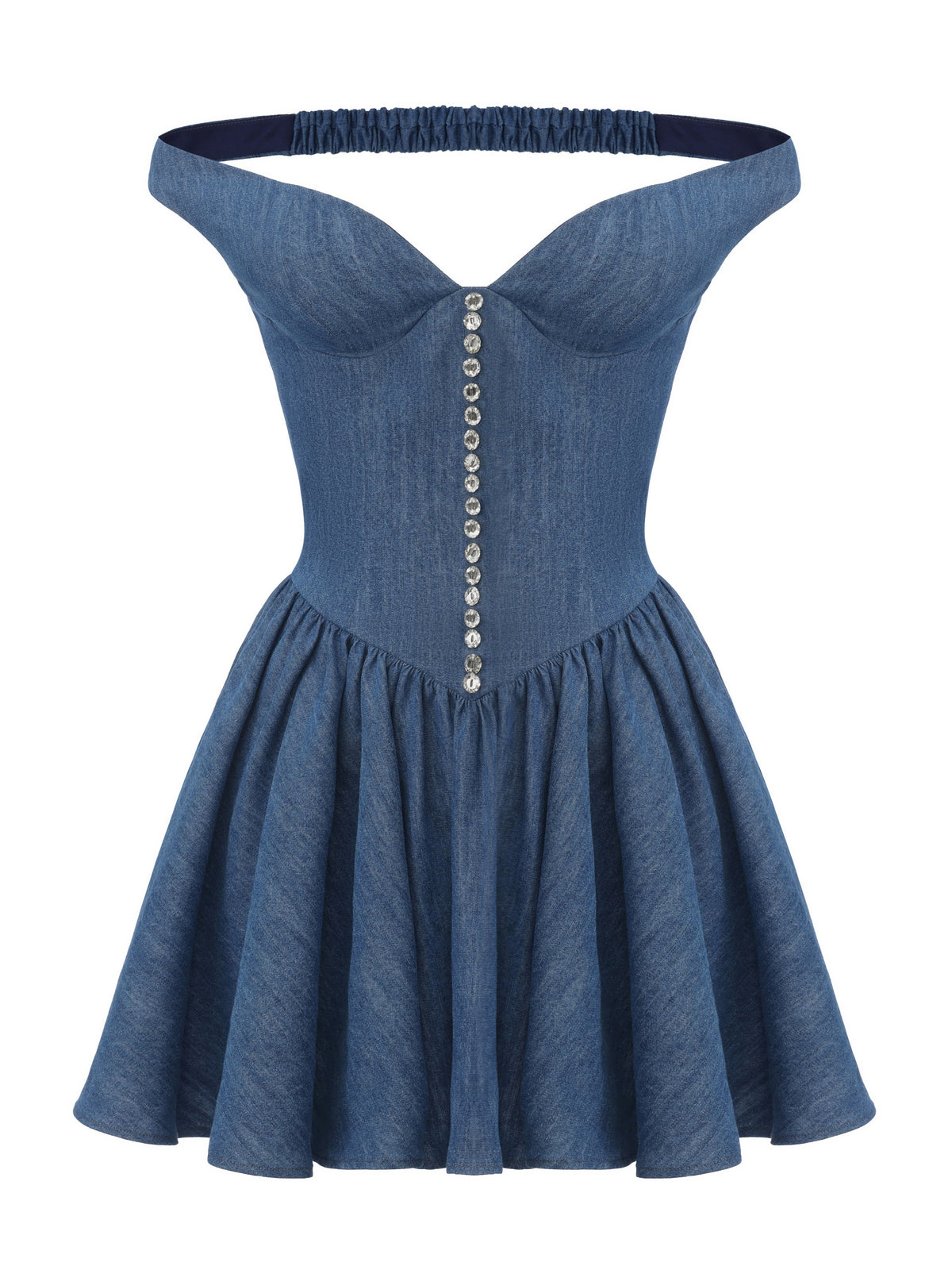 Isabela Off-Shoulder Blue Dress