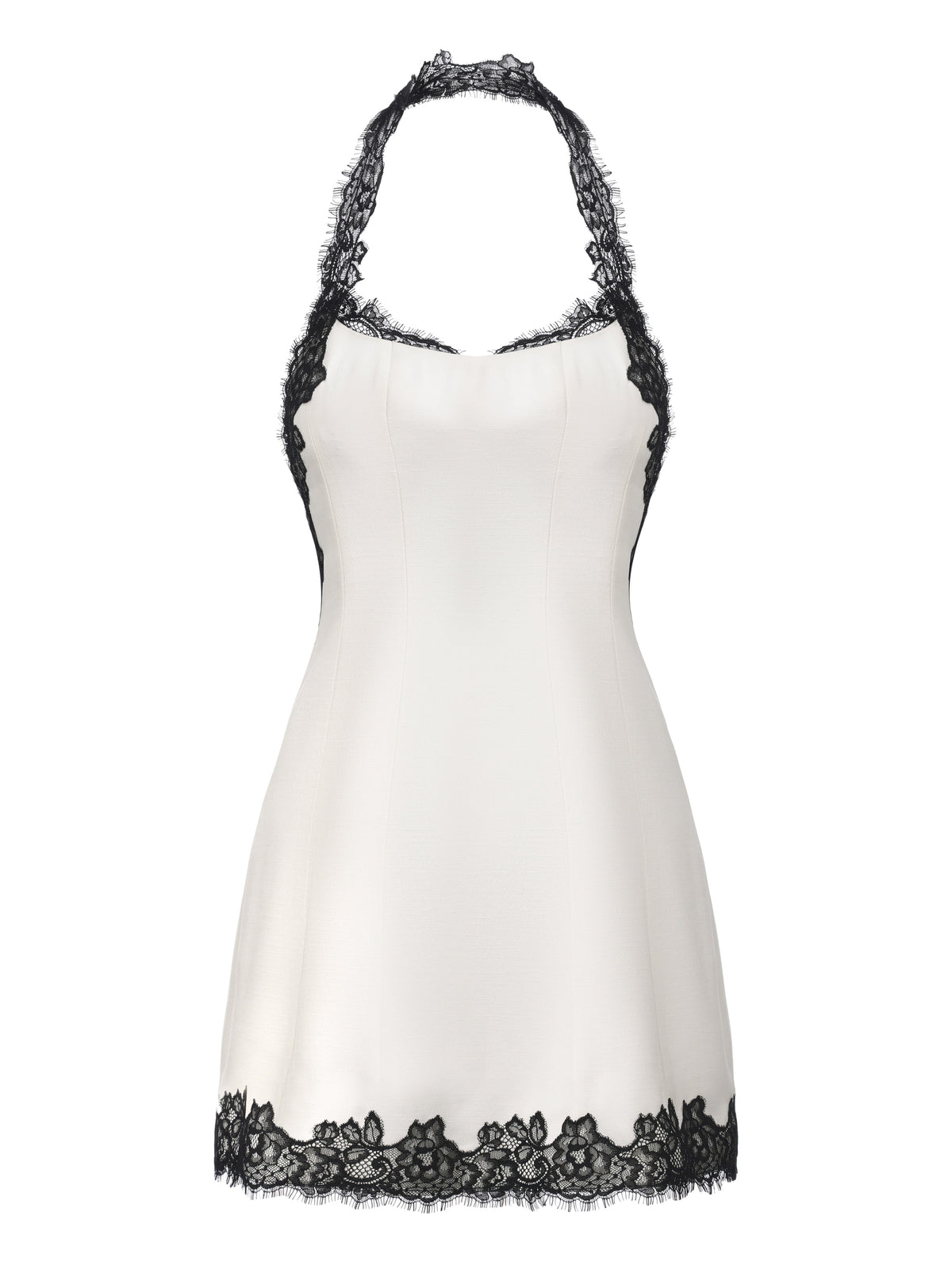 Daniela Lace Halter White Mini Dress (Final Sale)