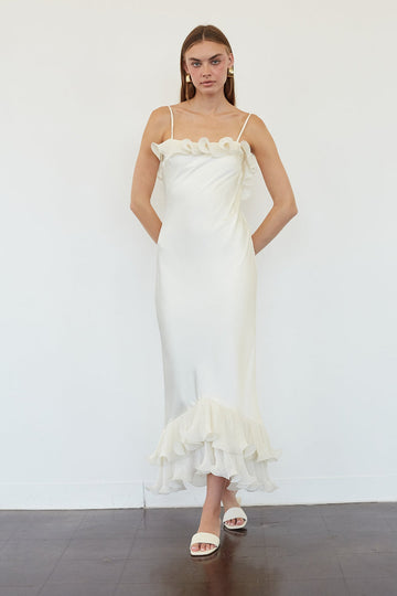 Melanie Ruffle Midi Dress