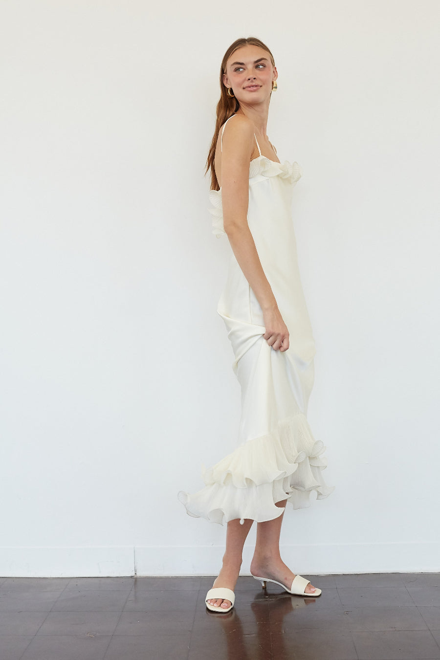 Melanie Ruffle Midi Dress