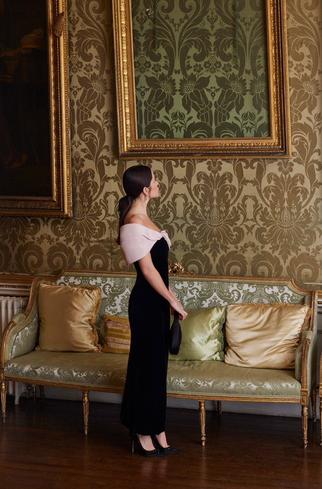 Velvet Off-the-Shoulder Sheath