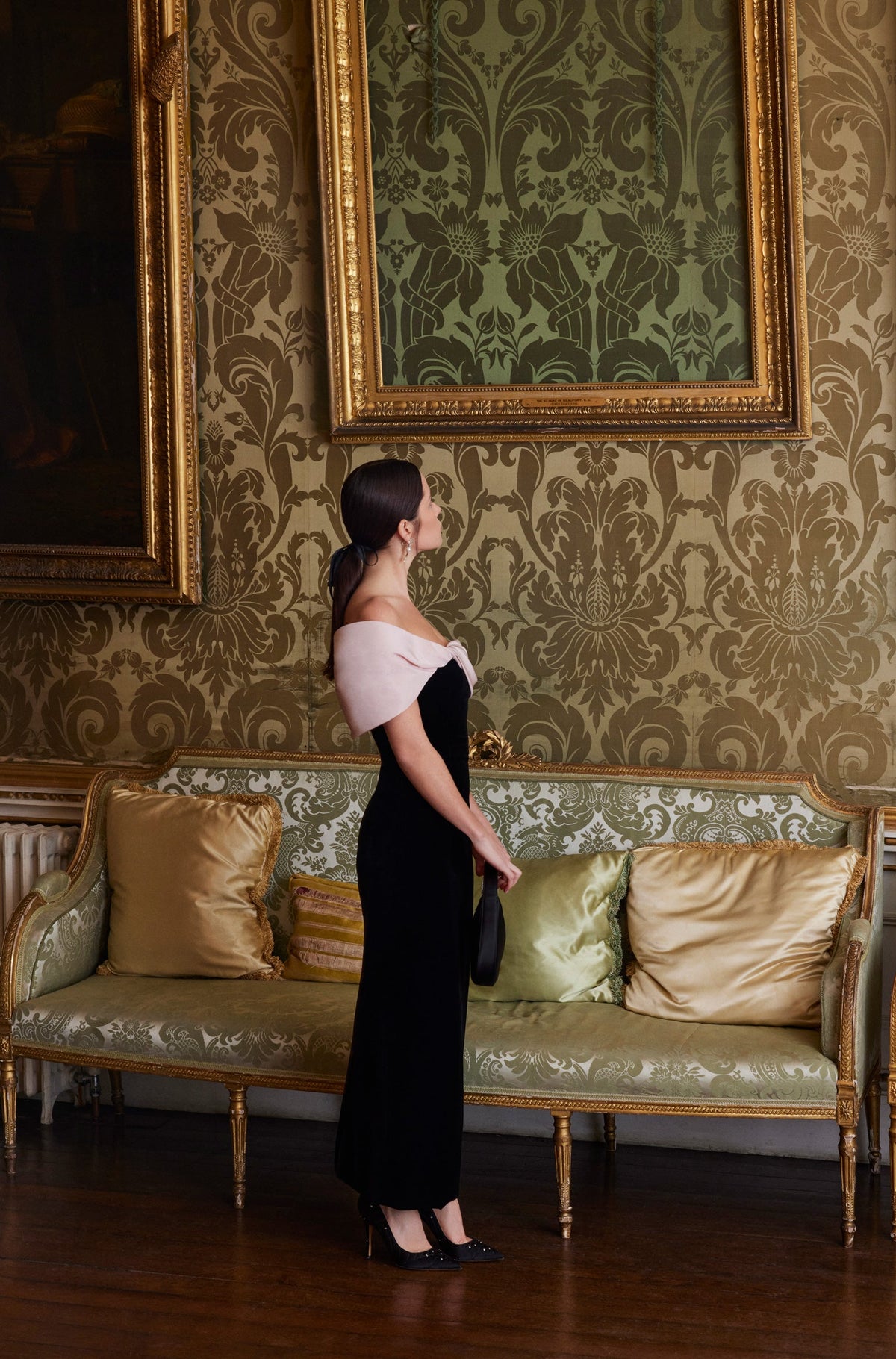 Velvet Off-the-Shoulder Sheath