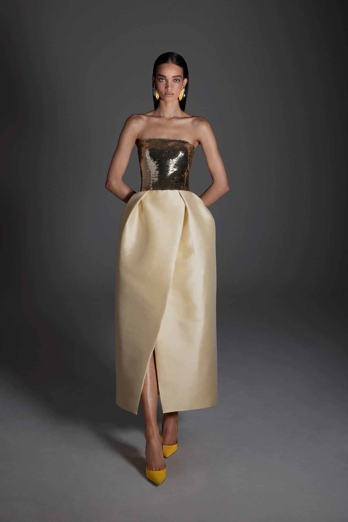 Sequin Mikado Cocktail Dress