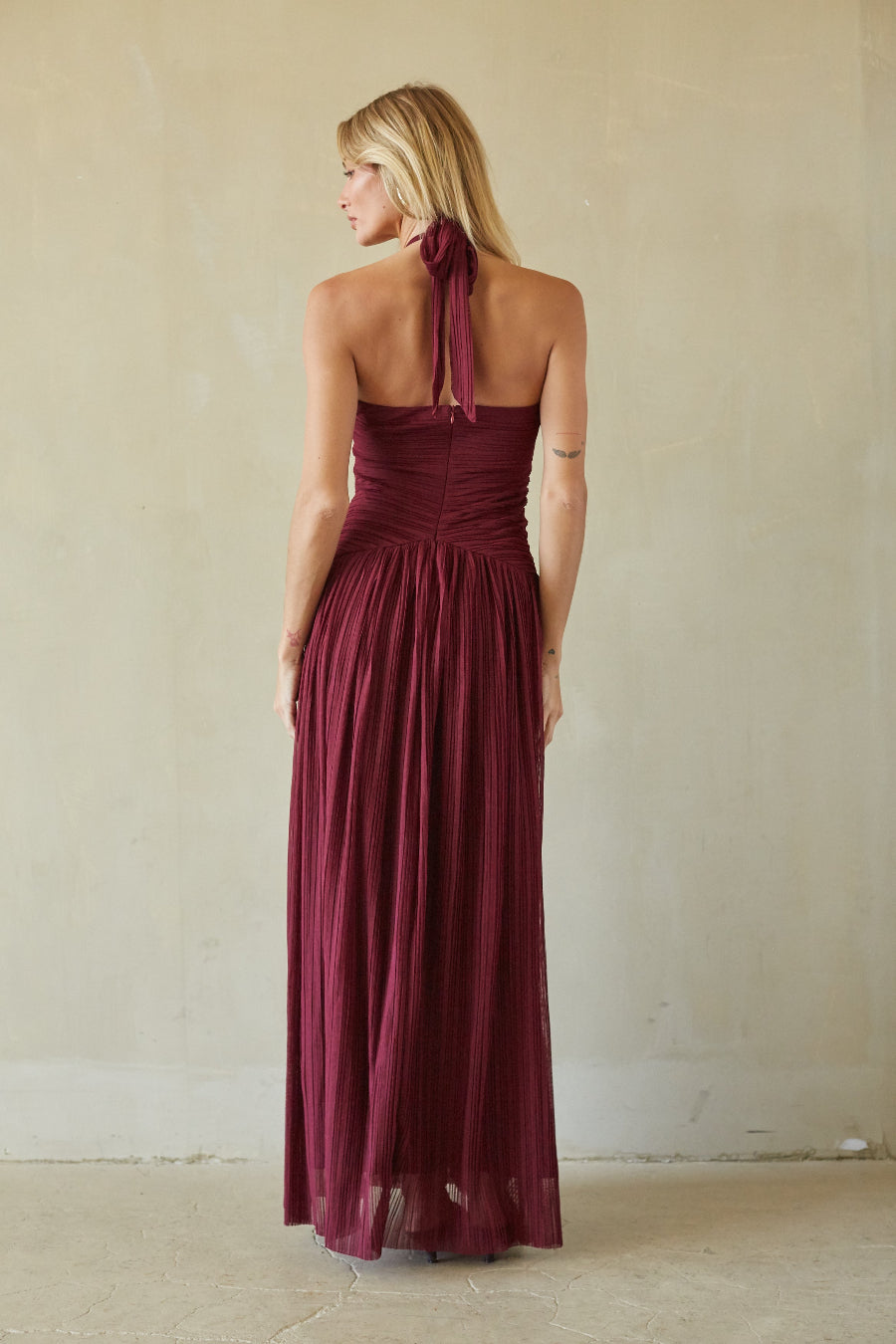 Nadine Keyhole Halter Maxi Dress