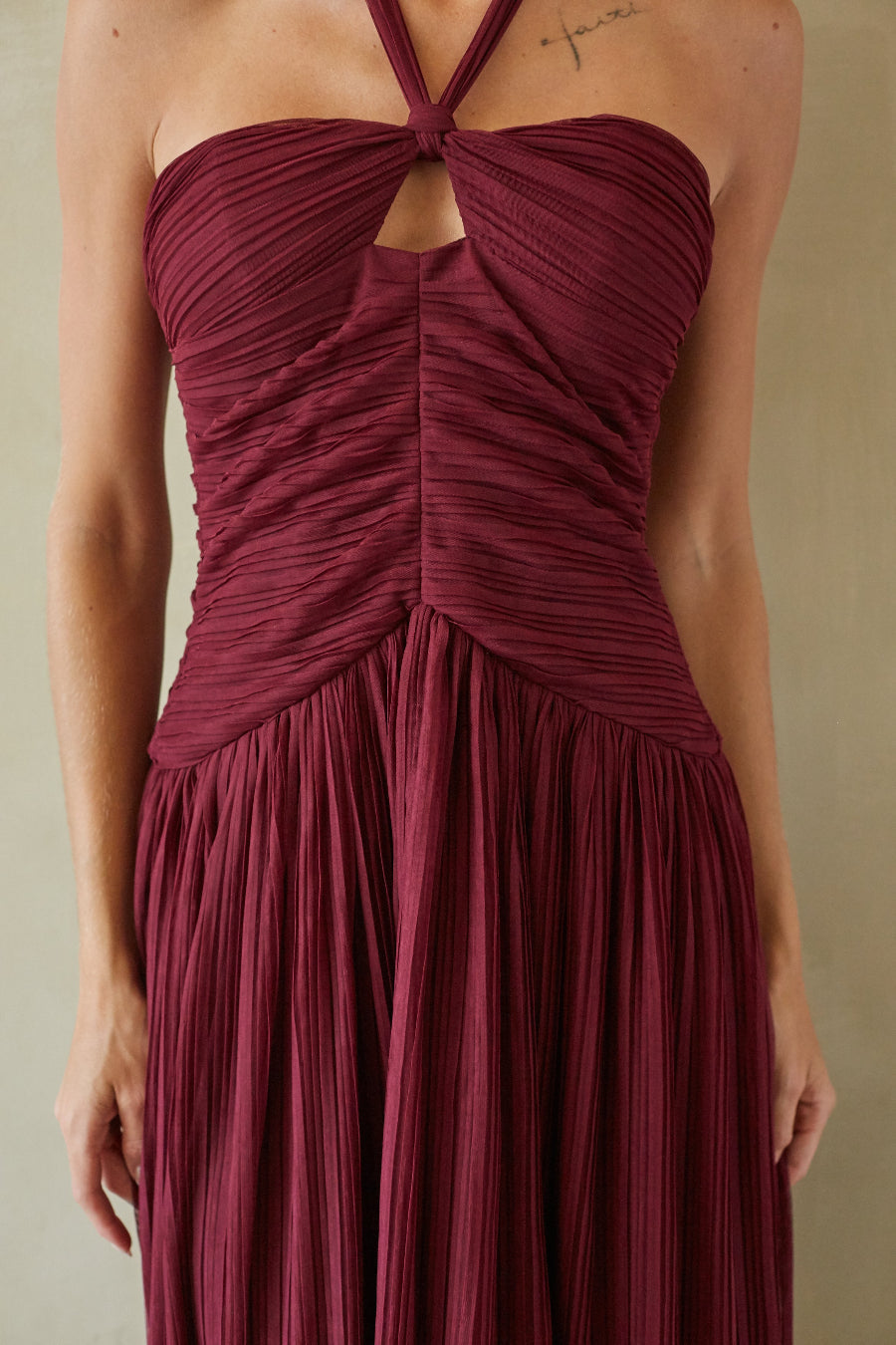 Nadine Keyhole Halter Maxi Dress