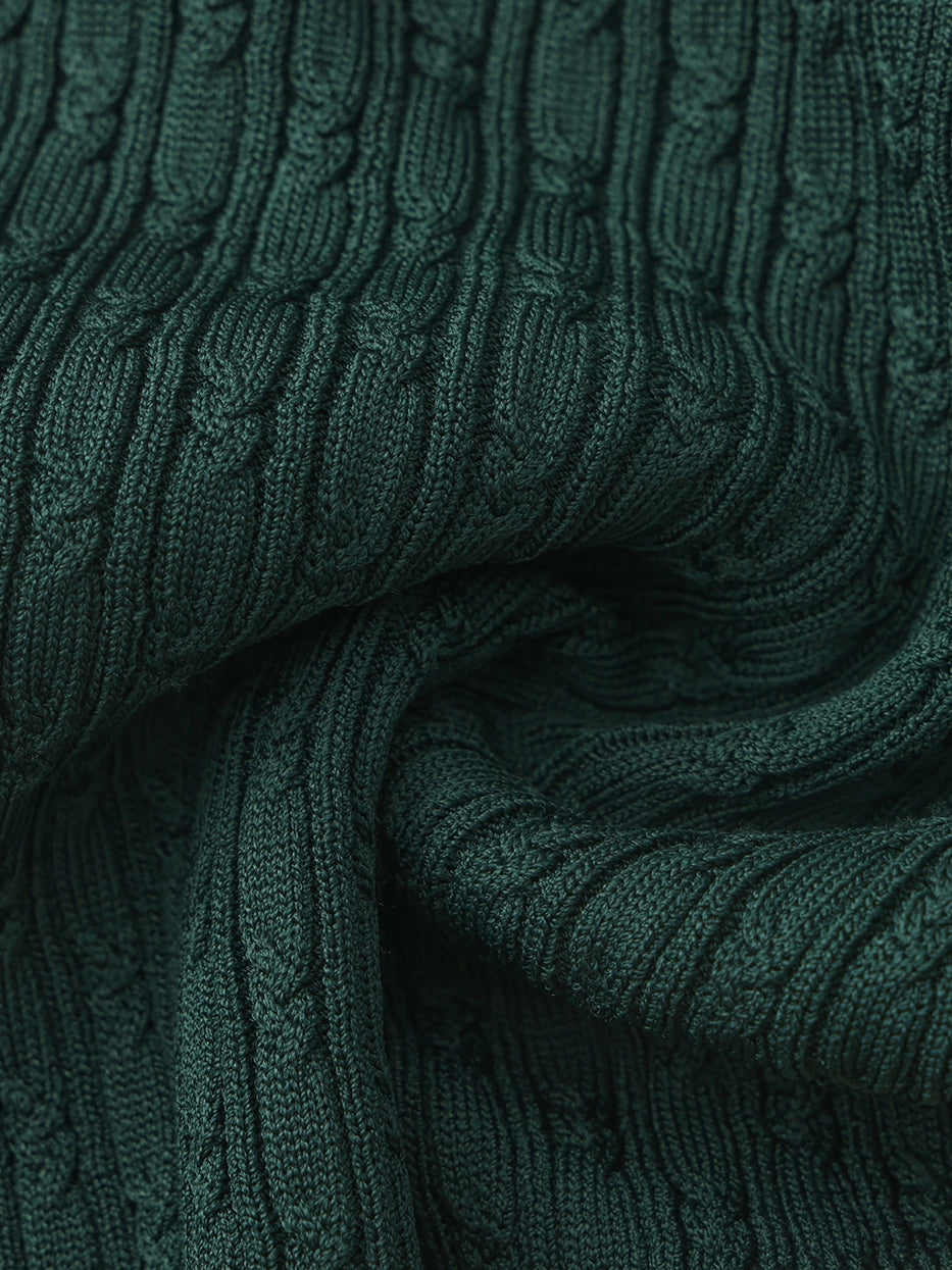 Ivy Colorblock Deep Green Knit Mini Dress