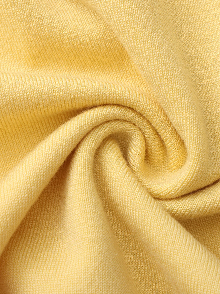 Wilhelmina Contrast-Trim Knit Yellow Mini Dress (Final Sale)