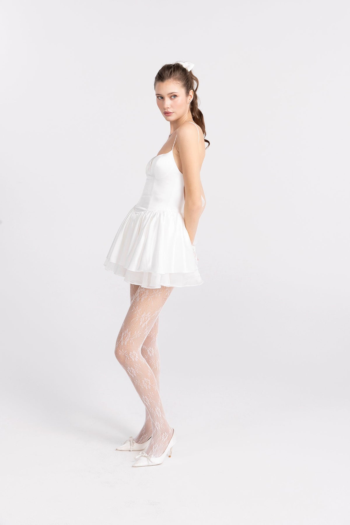 Veronica Backless Mini Dress (White) (Final Sale)