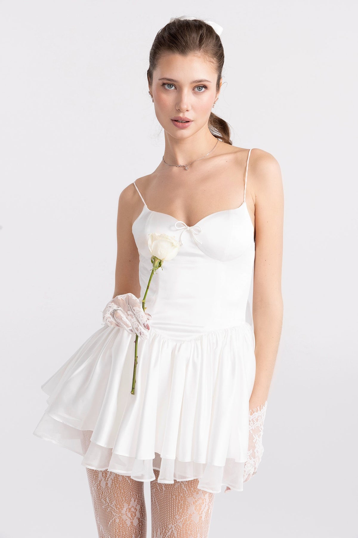 Veronica Backless Mini Dress (White) (Final Sale)