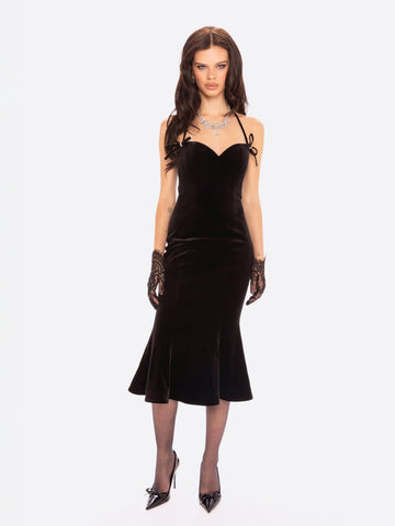 Althea Velvet Dress (Black)