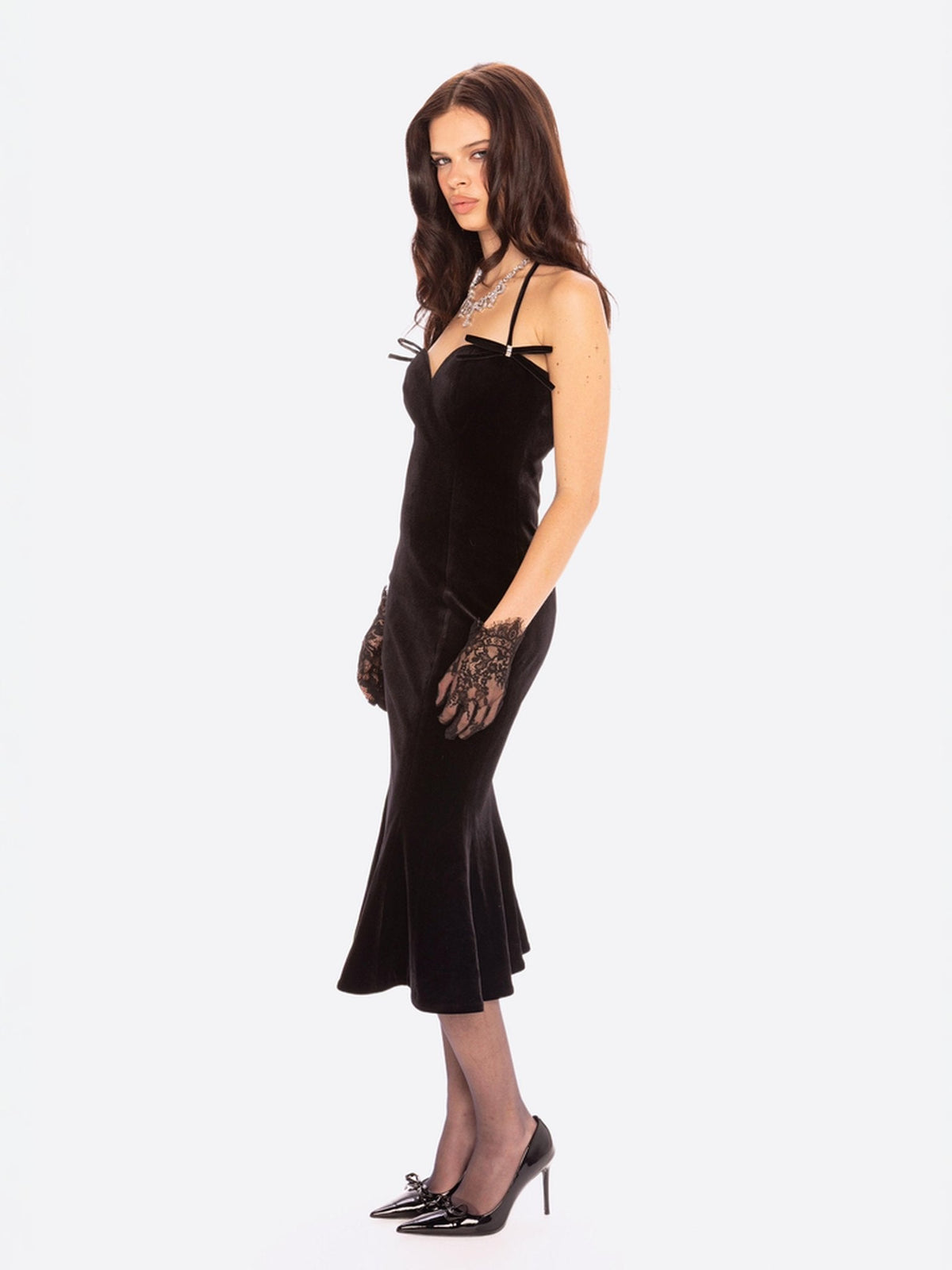 Althea Velvet Dress (Black)