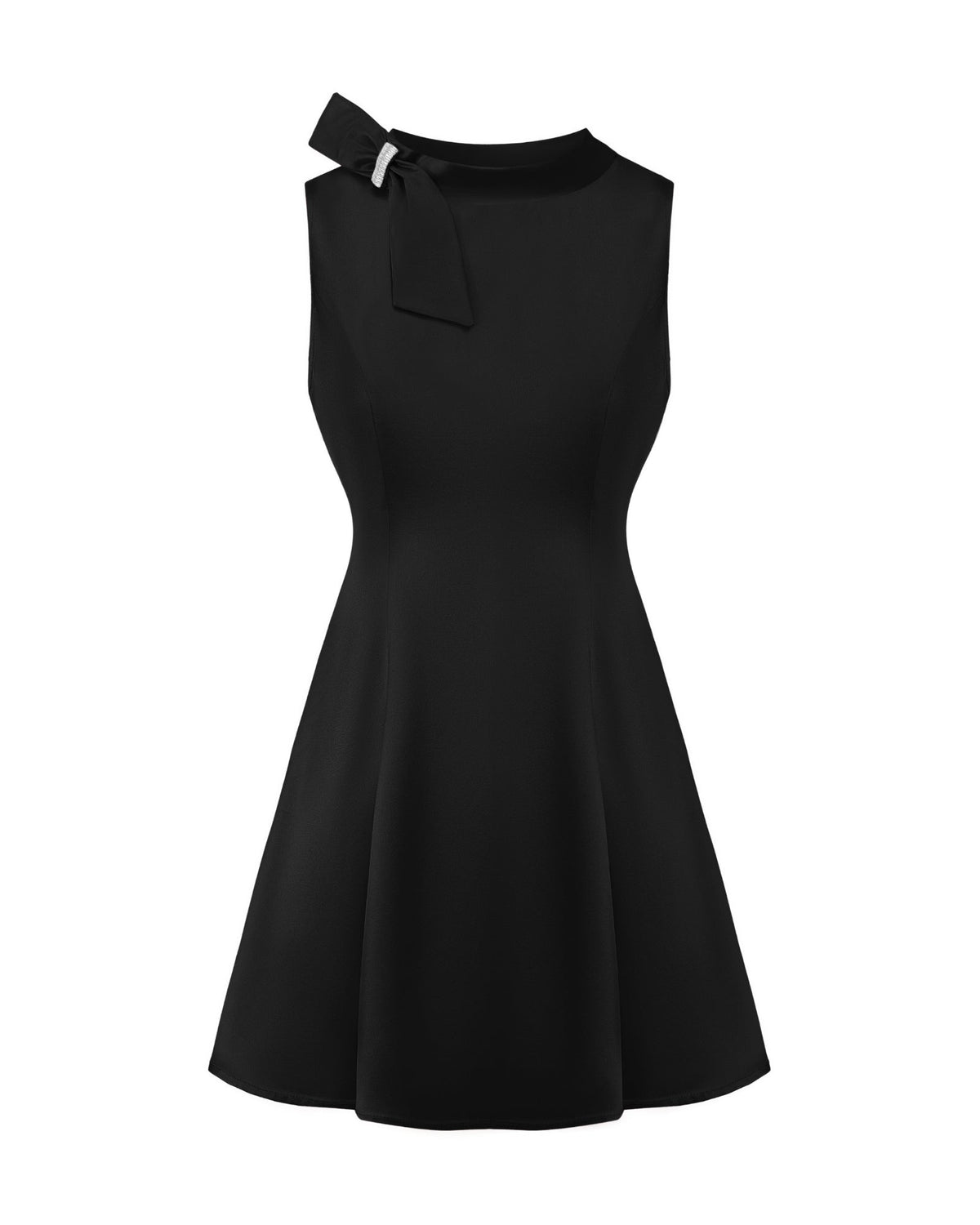 Lila Satin Mini Dress (Black)