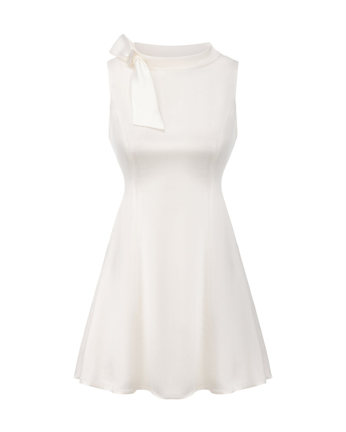 Lila Satin Mini Dress (White) (Final Sale)