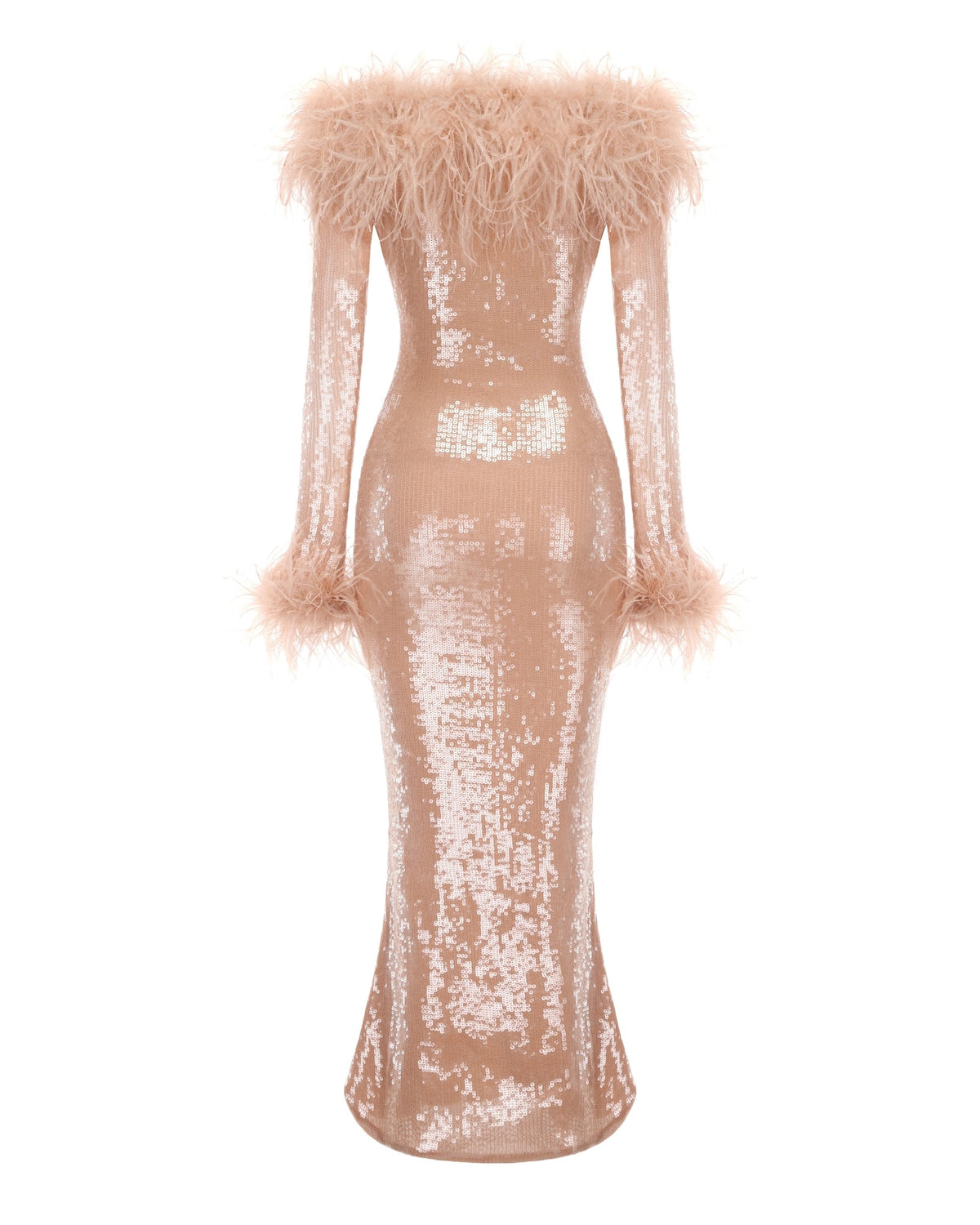 Neva Sequin Maxi Dress (Nude) (Final Sale)
