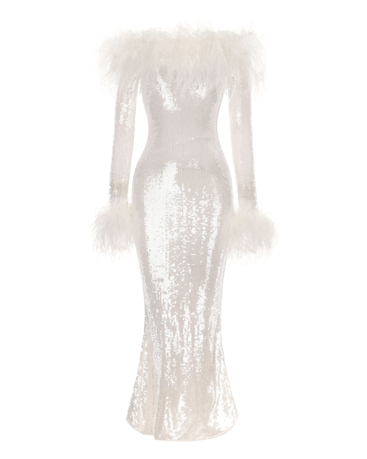 Neva Sequin Maxi Dress (White) (Final Sale)
