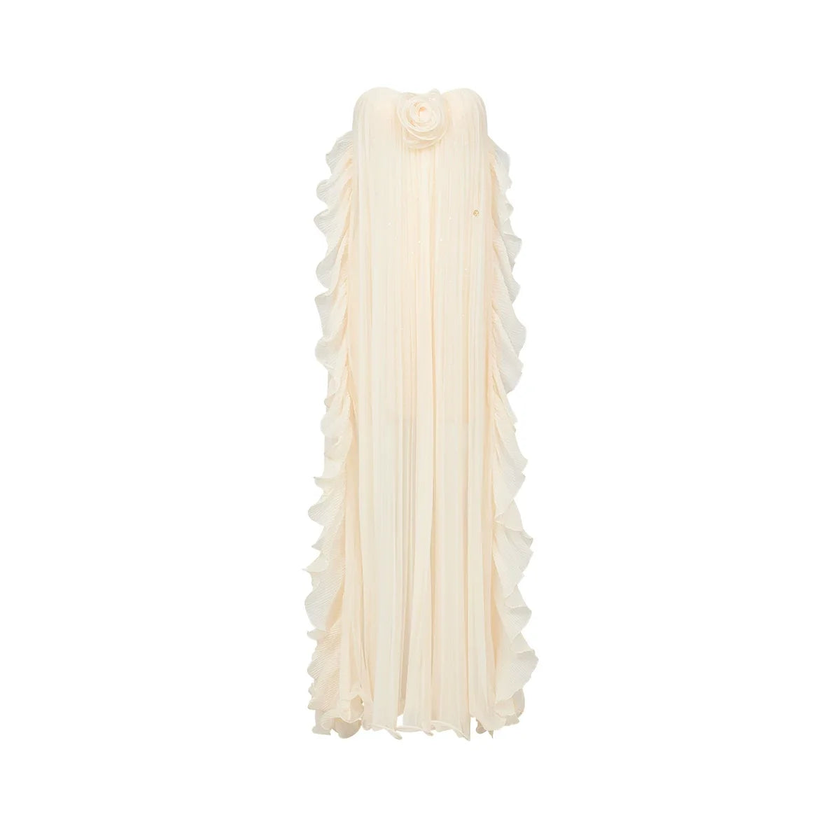 Mesh Halter Backless Strapless Maxi Dress
