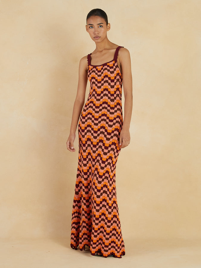 Marea Maxi Dress | Orange / Multi