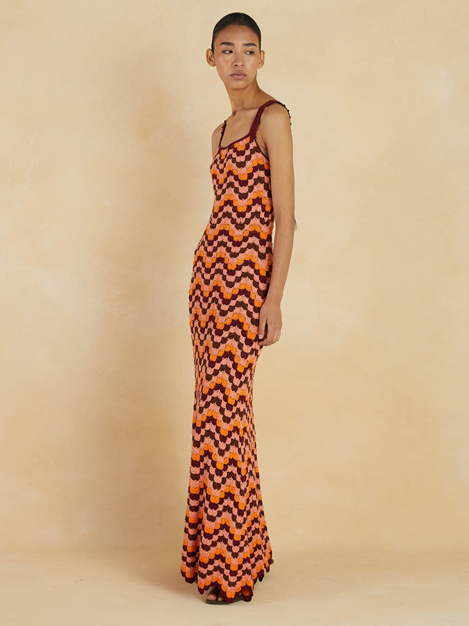 Marea Maxi Dress | Orange / Multi
