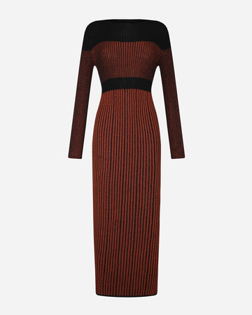 Raaku Maxi Dress | Brown - Black
