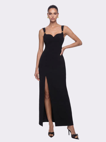 Serefina Open-Back Black Dress
