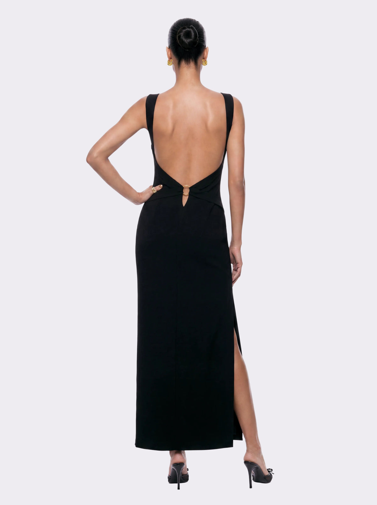 Serefina Open-Back Black Dress