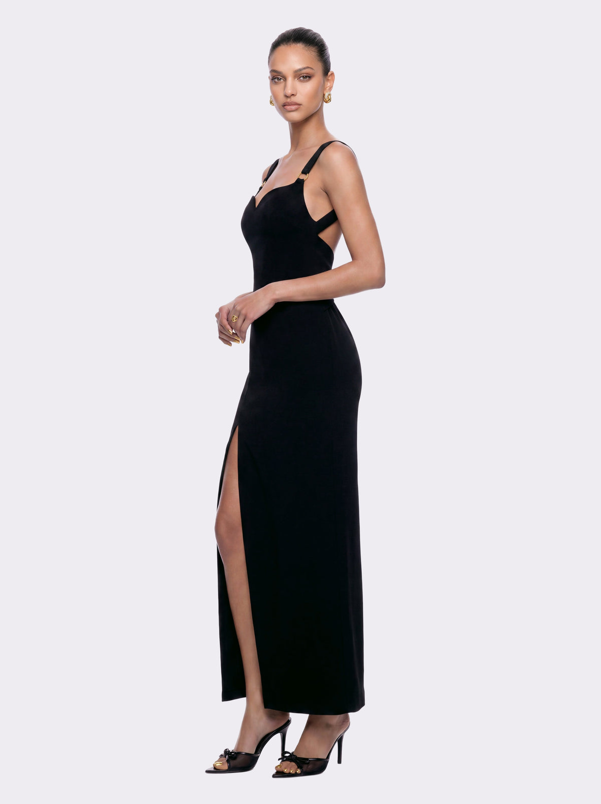 Serefina Open-Back Black Dress