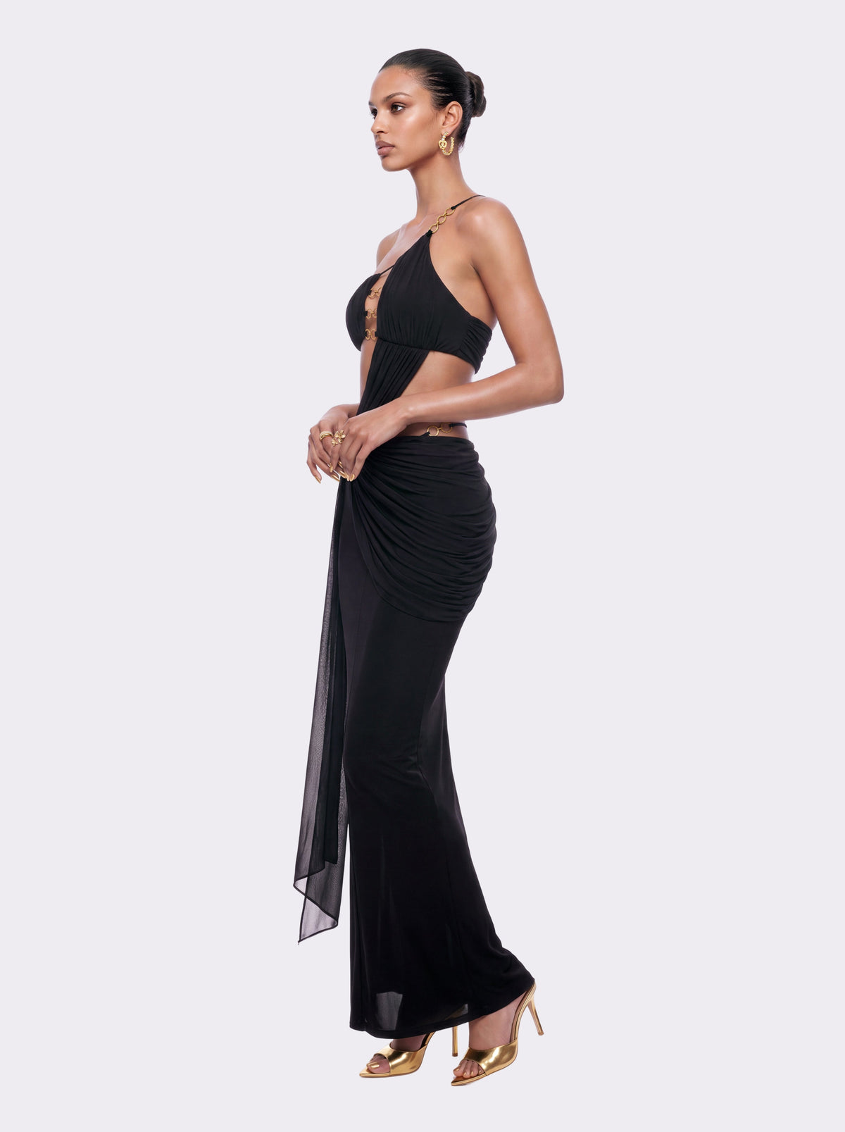 Belladonna One-Shoulder Black Dress