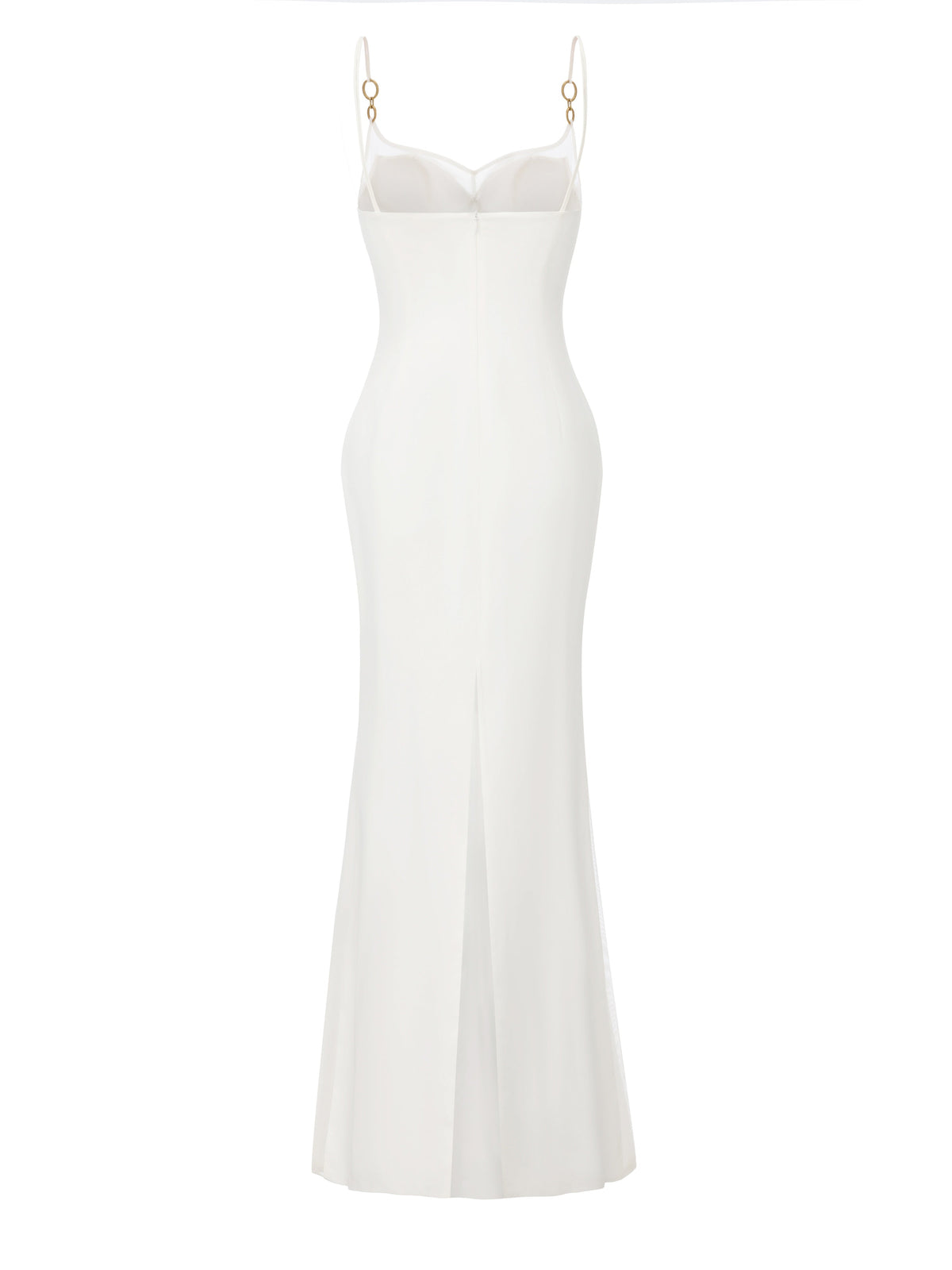 Oriana Mesh Panel White Dress