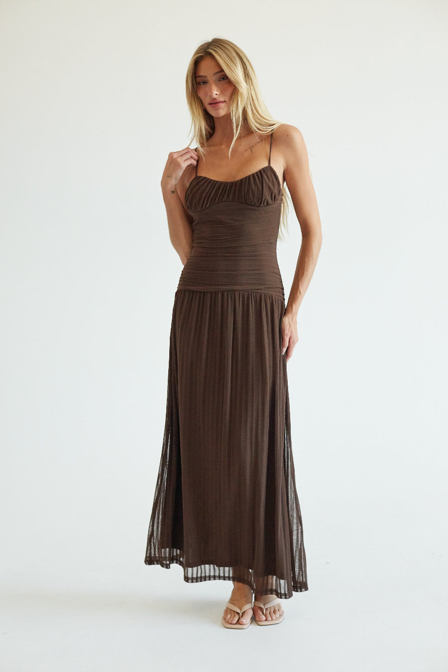 Reya Drop Waist Knit Maxi Dress
