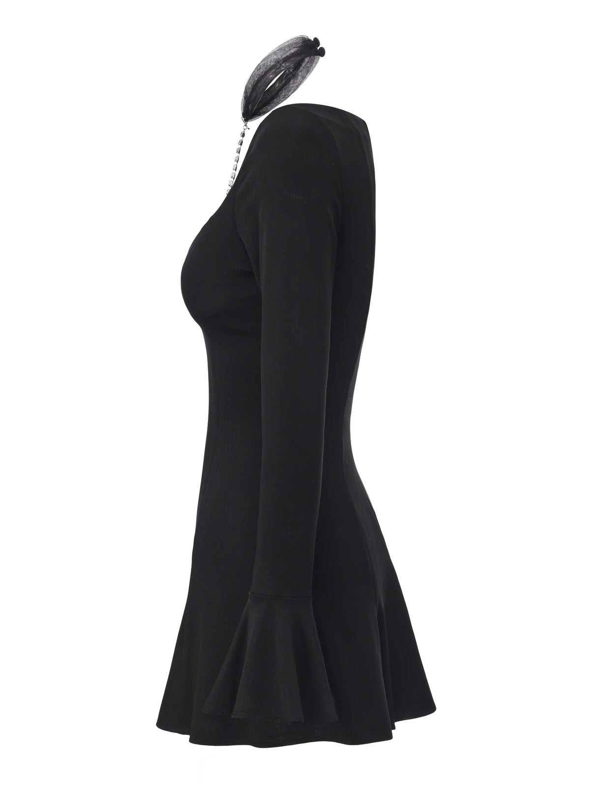 Alessandra Deep V Black Mini Dress (Final Sale)