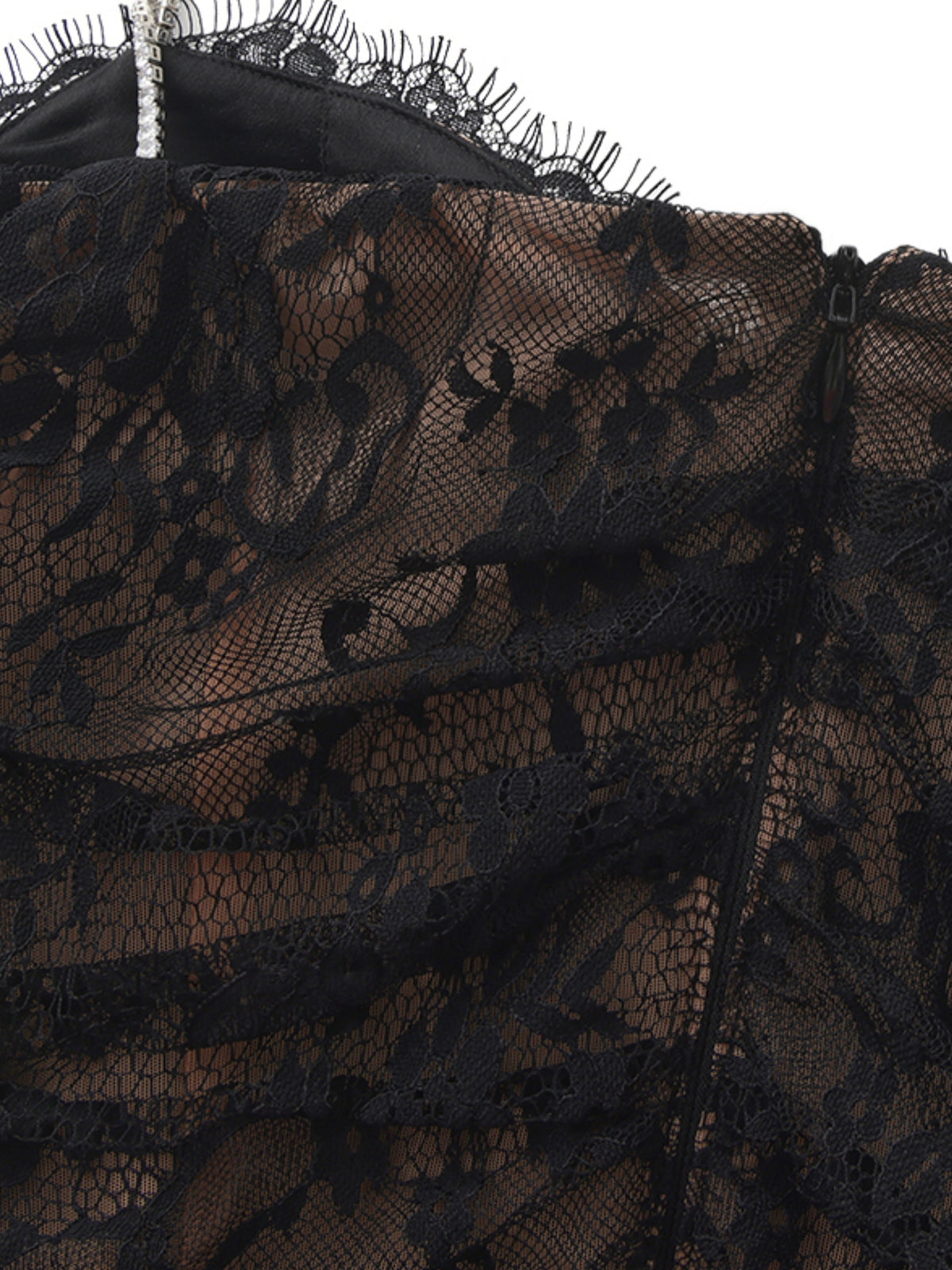 Mara Crystal-Strap Black Dress