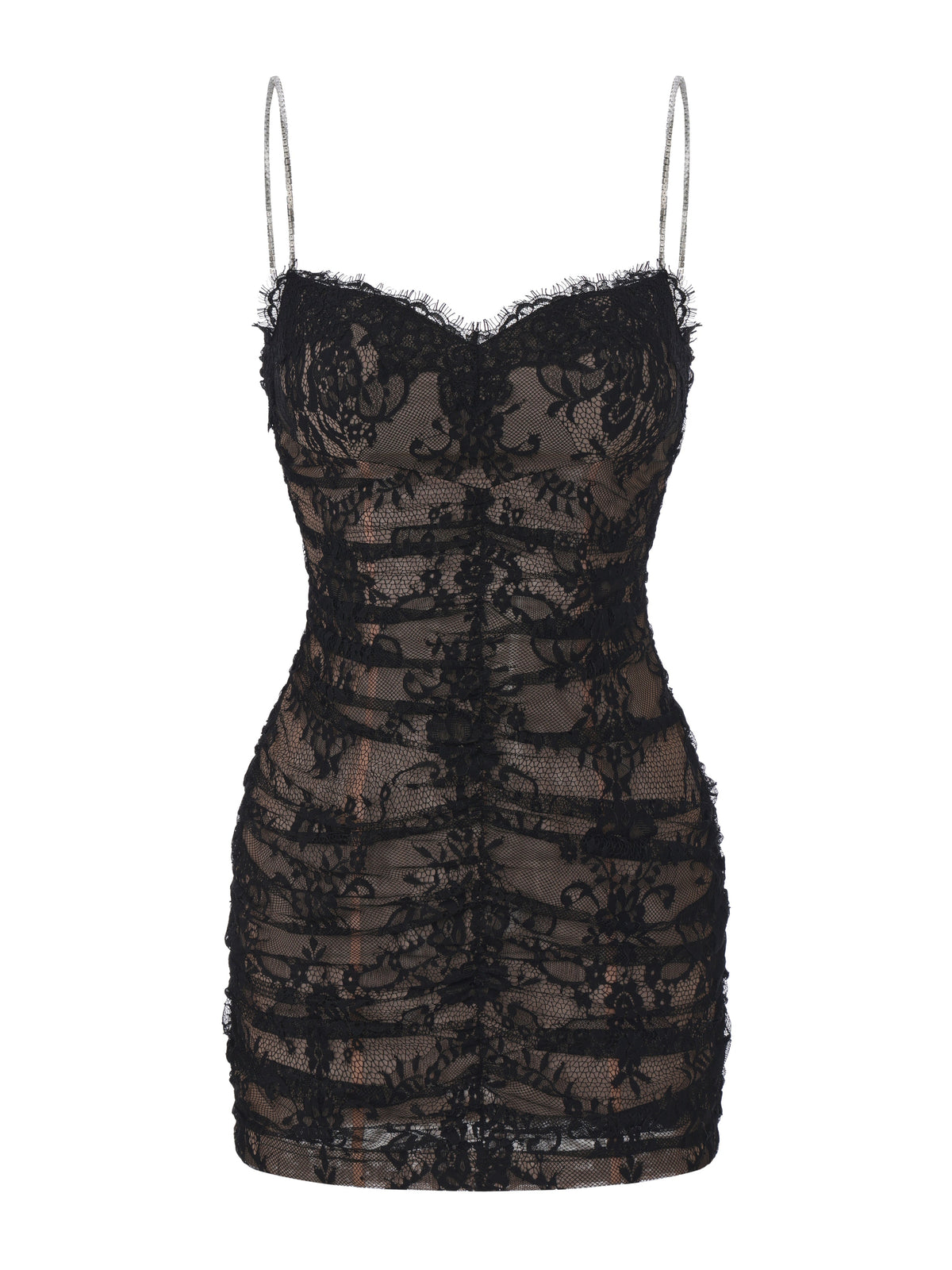 Mara Crystal-Strap Black Dress