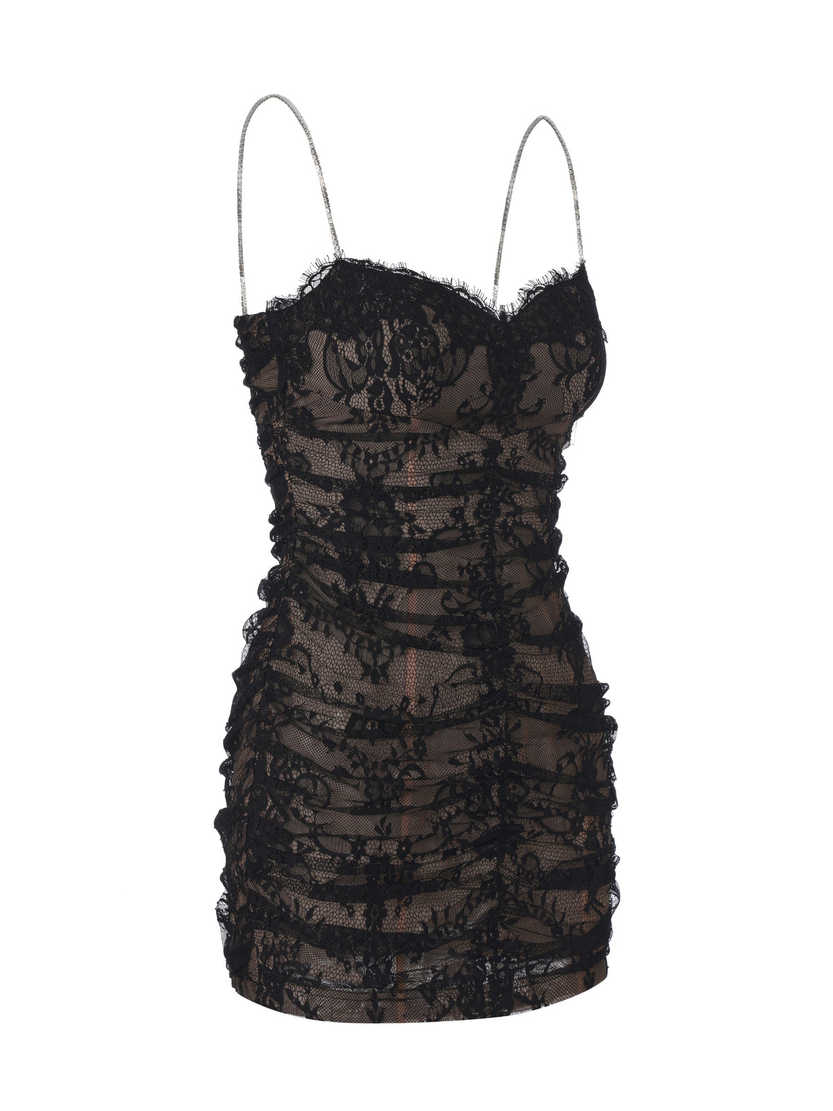 Mara Crystal-Strap Black Dress