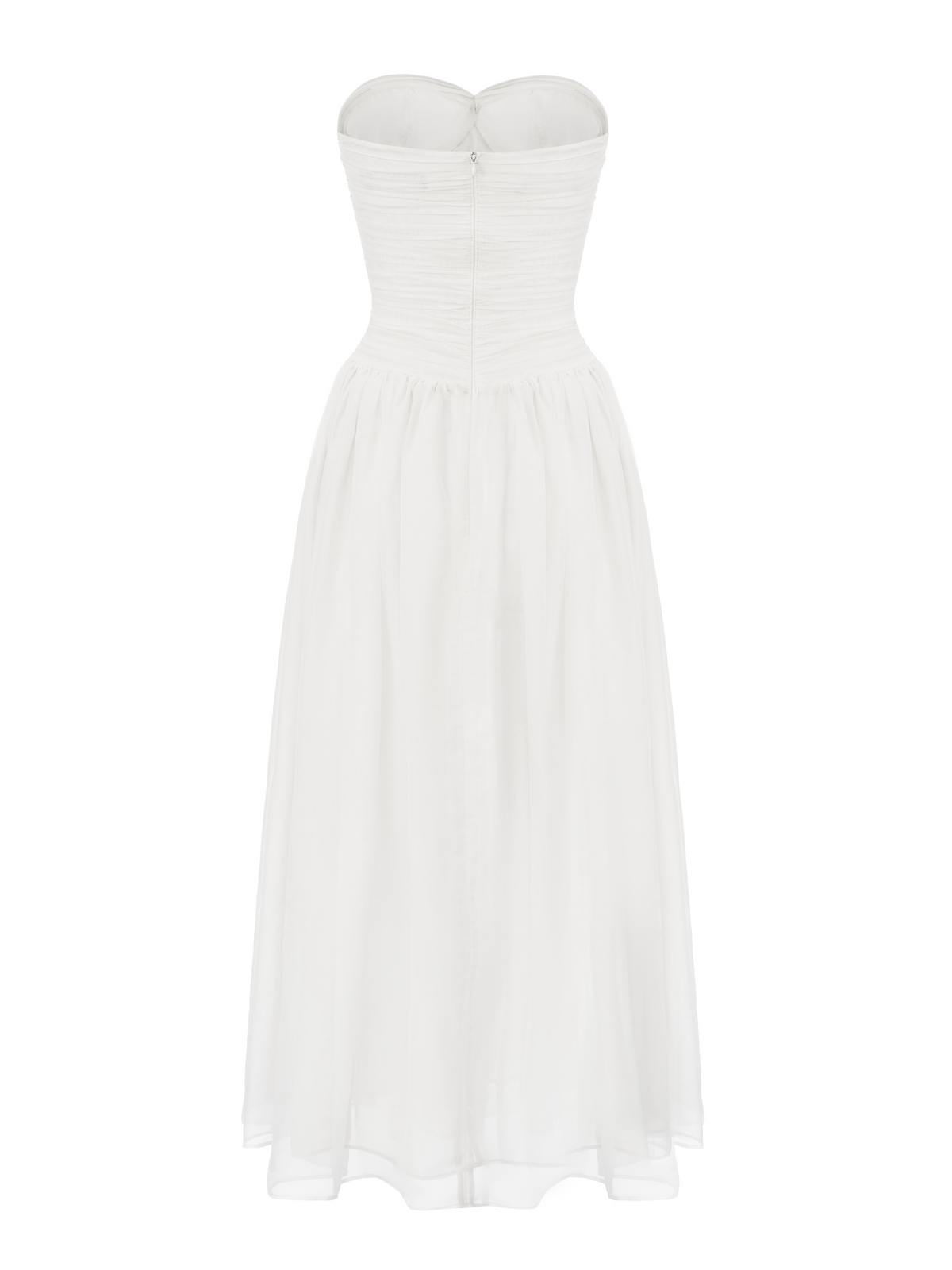 Juliette Strapless Chiffon White Dress (Final Sale)