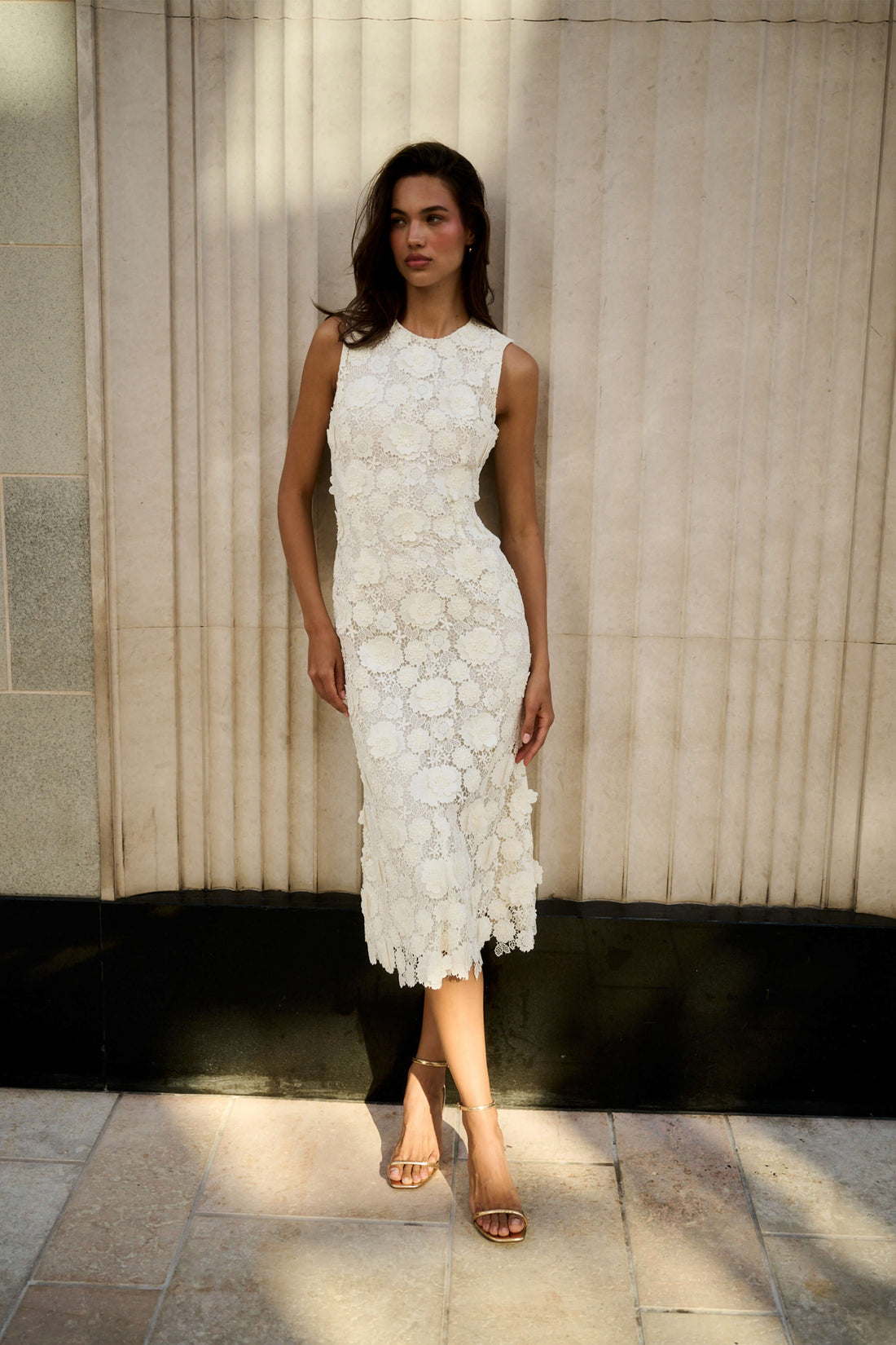 Floral Lace Sleeveless Dress