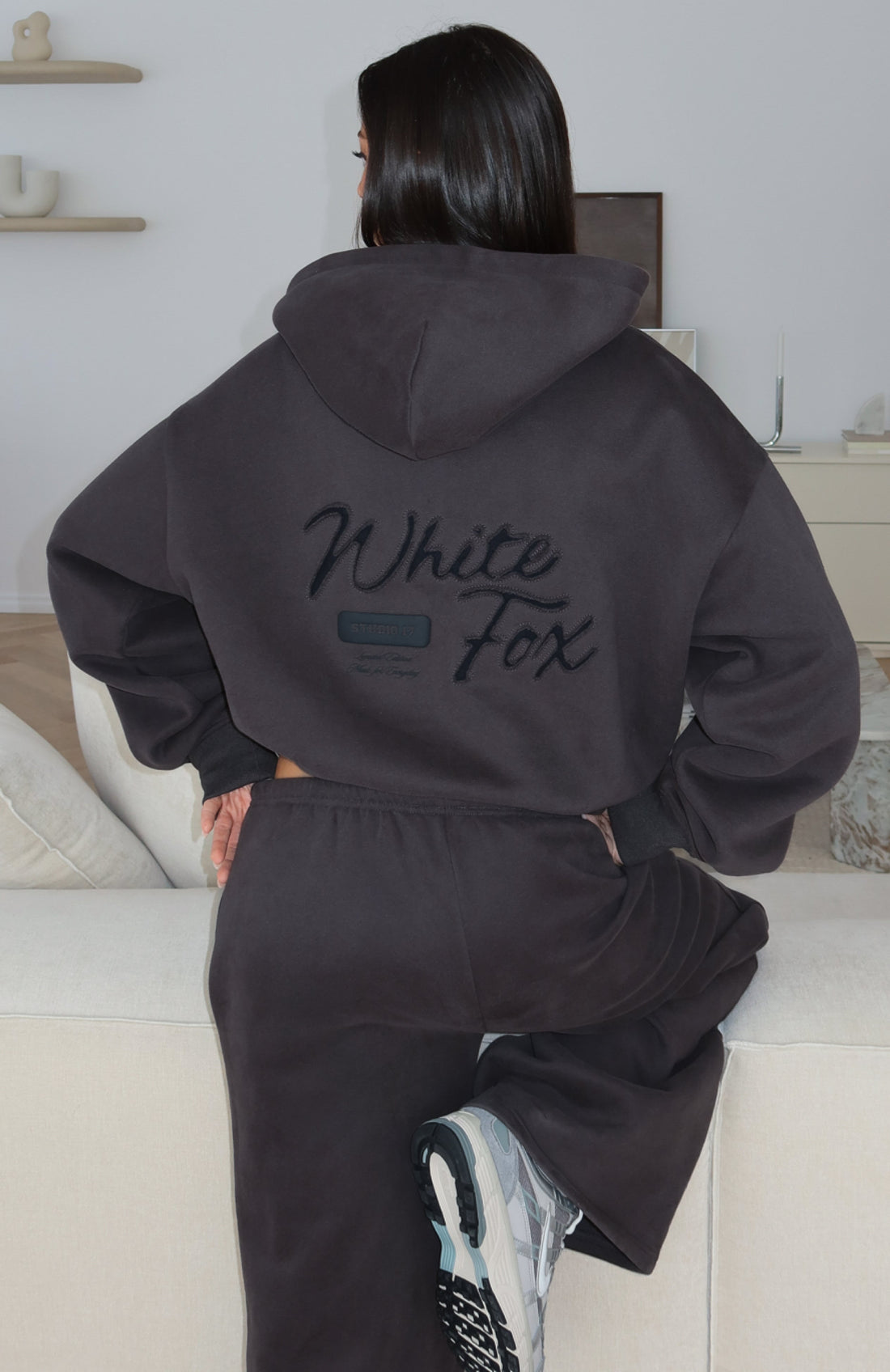 Studio 17 Willa Boxy Zip Front Hoodie Charcoal
